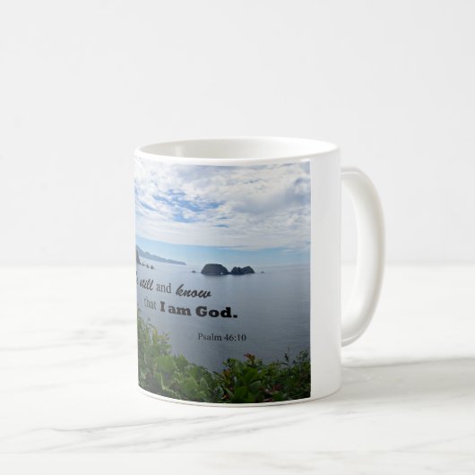 詩篇46:10わたしがまだ神であることを知りなさい コーヒーマグカップ (正面右)