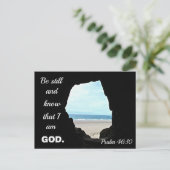 詩篇46:10わたしがまだ神であることを知りなさい シーズンポストカード (スタンド正面)