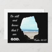 詩篇46:10わたしがまだ神であることを知りなさい シーズンポストカード (正面/裏面)