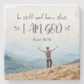 詩篇46:10わたしがまだ神であることを知りなさい ストーンコースター (正面)