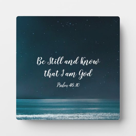 詩篇46:10わたしがまだ神であることを知りなさい フォトプラーク (正面)