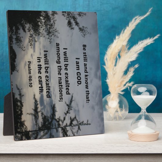 詩篇46:10わたしがまだ神であることを知りなさい フォトプラーク (側面)