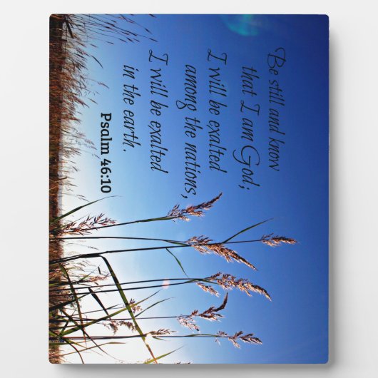 詩篇46:10わたしがまだ神であることを知りなさい フォトプラーク (正面)