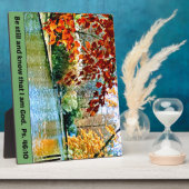 詩篇46:10わたしがまだ神であることを知りなさい フォトプラーク (側面)