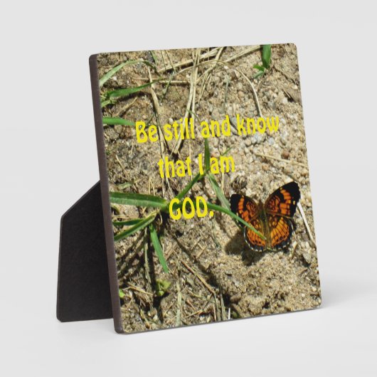 詩篇46:10わたしがまだ神であることを知りなさい。 フォトプラーク (正面)