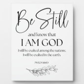 詩篇46:10わたしがまだ神であることを知りなさい フォトプラーク (正面)