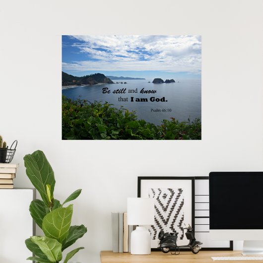 詩篇46:10わたしがまだ神であることを知りなさい ポスター (ホームオフィス)