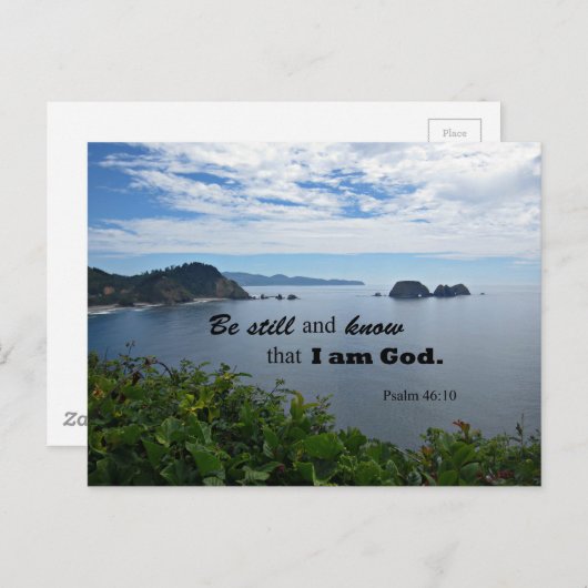 詩篇46:10わたしがまだ神であることを知りなさい ポストカード (正面/裏面)