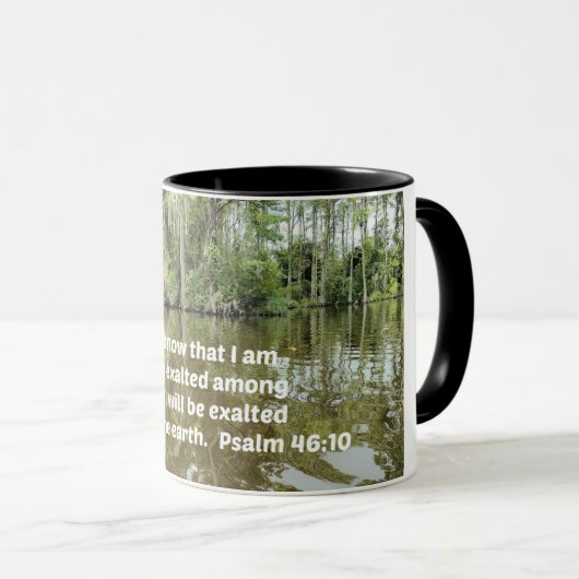 詩篇46:10わたしがまだ神であることを知りなさい マグカップ (正面右)