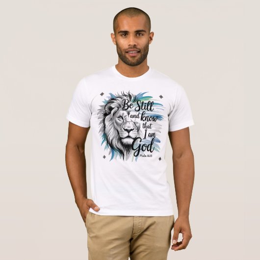 詩篇46:10わたしがまだ神であることを知りなさい Tシャツ (正面フル)