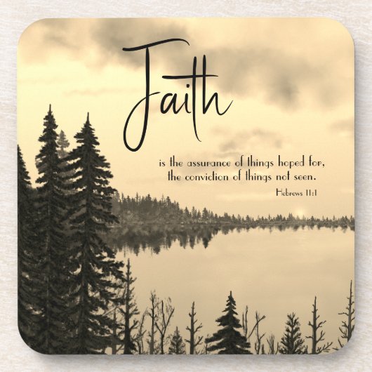 詩篇46:10わたしがまだ神の信仰であることを知りなさい コースター (正面)