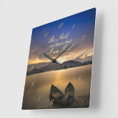 詩篇46:10わたしがまだ神の聖書であることを知りなさい スクエア壁時計 (傾斜)