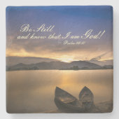 詩篇46:10わたしがまだ神の聖書であることを知りなさい ストーンコースター (正面)