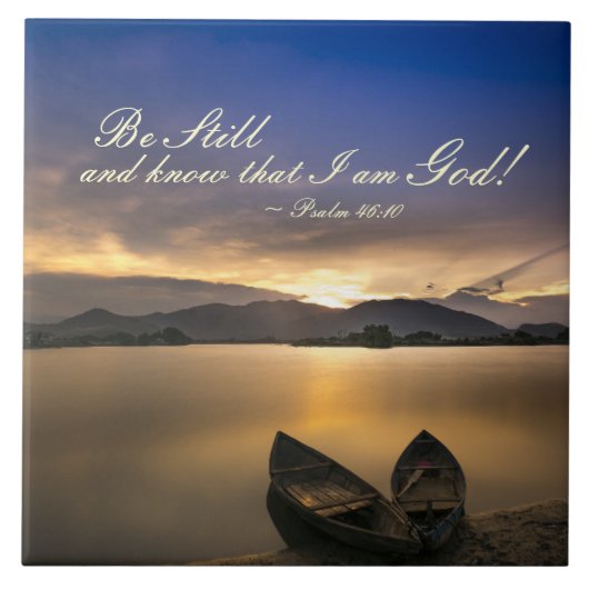 詩篇46:10わたしがまだ神の聖書であることを知りなさい タイル (正面)