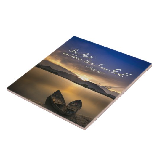 詩篇46:10わたしがまだ神の聖書であることを知りなさい タイル (側面)