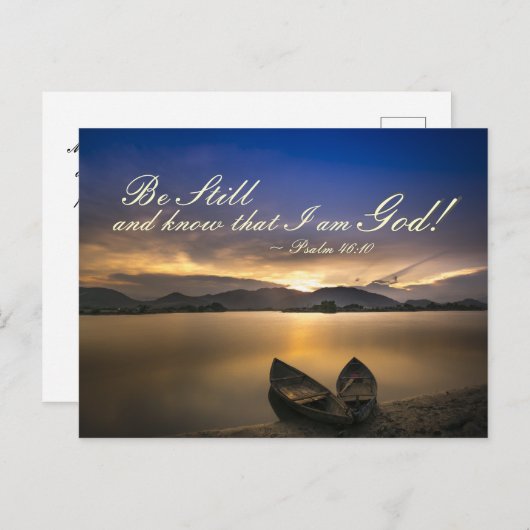 詩篇46:10わたしがまだ神の聖書であることを知りなさい ポストカード (正面/裏面)