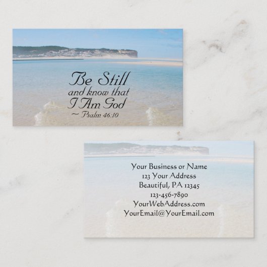詩篇46:10わたしがまだ神の聖書であることを知りなさい 名刺 (正面/裏面)