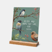 詩篇46:10キリスト教聖書聖句像 アクリルサイン (傾斜)