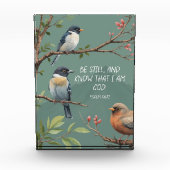 詩篇46:10キリスト教聖書聖句像 フォトブロック (正面)