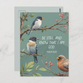詩篇46:10キリスト教聖書聖句像 ポストカード