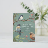 詩篇46:10キリスト教聖書聖句像 ポストカード (スタンド正面)