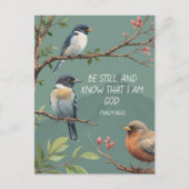 詩篇46:10キリスト教聖書聖句像 ポストカード (正面)