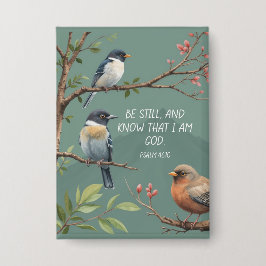 詩篇46:10キリスト教聖書聖句像 缶バッジ