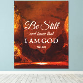 詩篇46:10クリスチャンを知っている キャンバスプリント (インサイチュ (ウッドフロア))