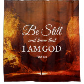 詩篇46:10クリスチャンを知っている シャワーカーテン (正面)