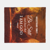 詩篇46:10クリスチャンを知っている フリースブランケット (正面(横))