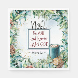 詩篇46:10私が神のクリスマスであることを知っている スタンダードランチョンナプキン