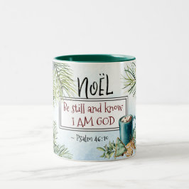 詩篇46:10私が神のクリスマスであることを知っている ツートーンマグカップ