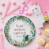 詩篇46:10私が神のクリスマスであることを知っている ペーパープレート (パーティー)