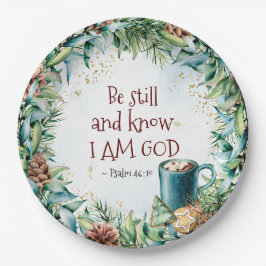 詩篇46:10私が神のクリスマスであることを知っている ペーパープレート