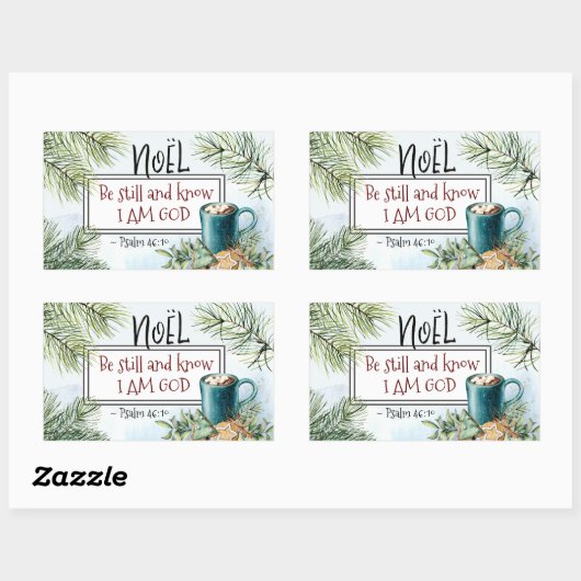 詩篇46:10私が神のクリスマスであることを知っている 長方形シール (シート)