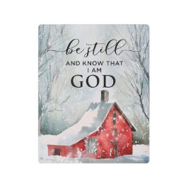 詩篇46:10私が神の冬であることを知っている メタルプリント