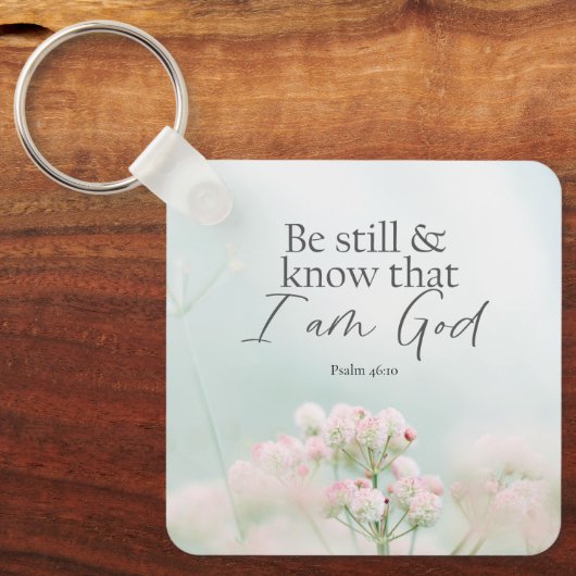 詩篇46:10私が神の聖句であることを知りなさい キーホルダー (正面)