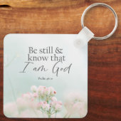 詩篇46:10私が神の聖句であることを知りなさい キーホルダー (裏面)