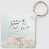 詩篇46:10私が神の聖句であることを知りなさい キーホルダー (裏面)