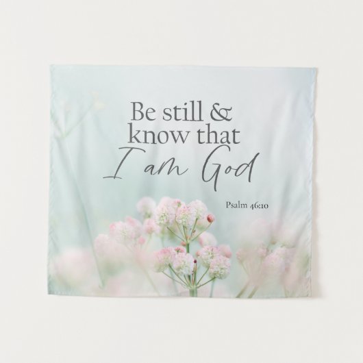 詩篇46:10私が神の聖句であることを知りなさい タペストリー (正面(横))