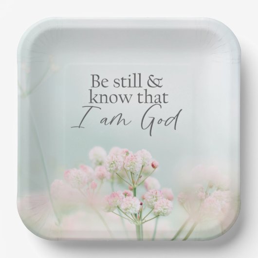 詩篇46:10私が神の聖句であることを知りなさい ペーパープレート (正面)