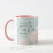 詩篇46:10私が神の聖句であることを知りなさい マグカップ (左)