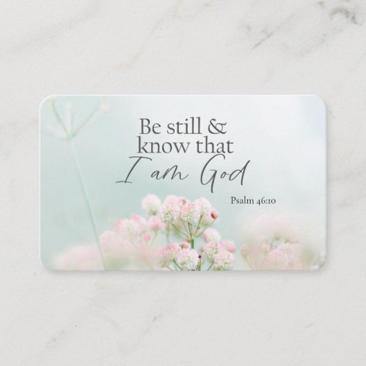詩篇46:10私が神の聖句であることを知りなさい 名刺 (正面)