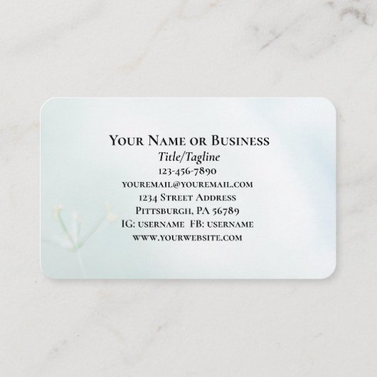 詩篇46:10私が神の聖句であることを知りなさい 名刺 (裏面)