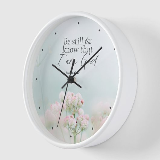 詩篇46:10私が神の聖句であることを知りなさい 壁時計 (傾斜)