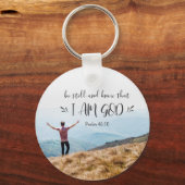 詩篇46:10私が神の聖書であることを知りなさい キーホルダー (正面)