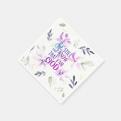 詩篇46:10私は神であるフローラ スタンダードカクテルナプキン (角)