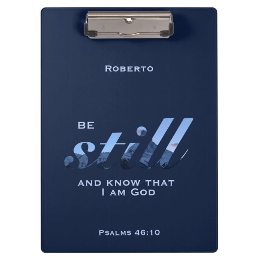 詩篇46:10節まだ青い山の名前を追加 クリップボード (正面)