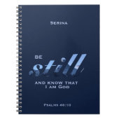 詩篇46:10節まだ青い山の名前を追加 ノートブック (正面)