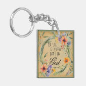 詩篇46:10聖書の聖句 キーホルダー (正面左)